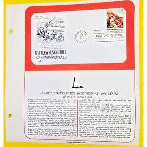 Battle of Bunker Hill Bicentennial American Revolution 1775 - 1975 FDC